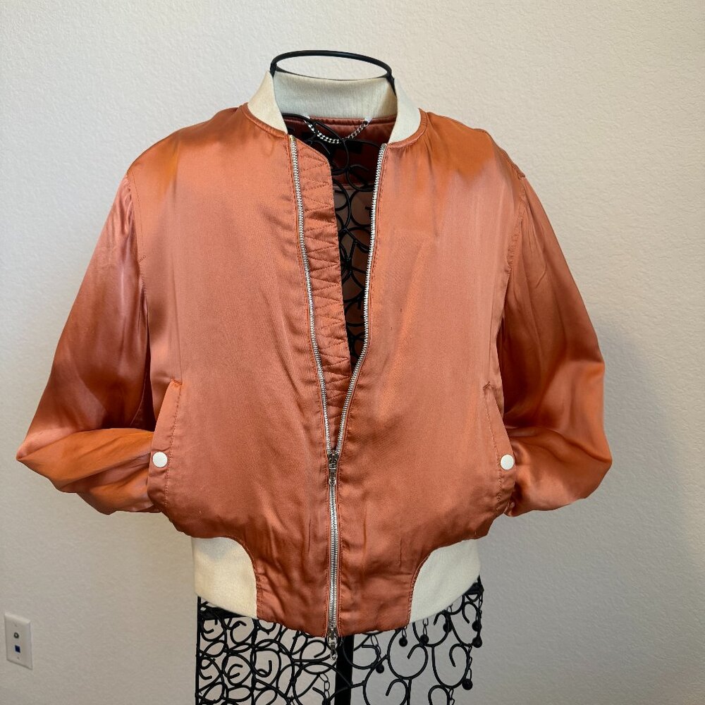 Cute Rag & Bone Salmon Satin Bomber / Baseball Jacket XS